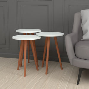 Mesa auxiliar Herrljunga en juego de 3 piezas redondas en varios colores [en.casa]