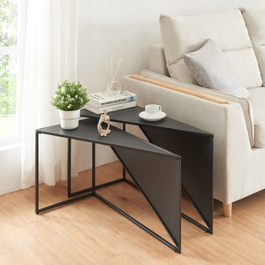 Mesa auxiliar Kungsör juego de 2 metal negro [en.casa] - premiumXL