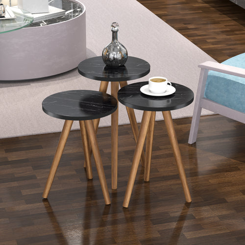 Mesa de comedor Snede juego de 3 en varios colores [en.casa]