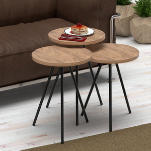 Mesa auxiliar Ølgod juego de 3 en varios colores [en.casa] - premiumXL