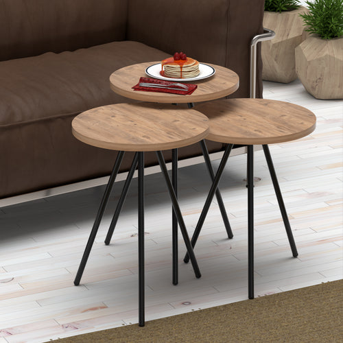 Mesa auxiliar Ølgod juego de 3 en varios colores [en.casa] - premiumXL