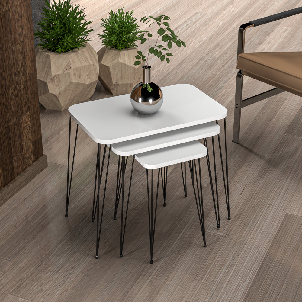 Mesa auxiliar Rudkøbing juego de 3 en varios colores [en.casa] - premiumXL