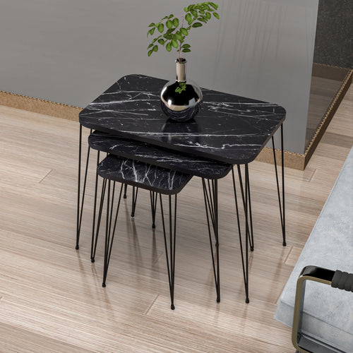 Mesa auxiliar Rudkøbing juego de 3 en varios colores [en.casa] - premiumXL