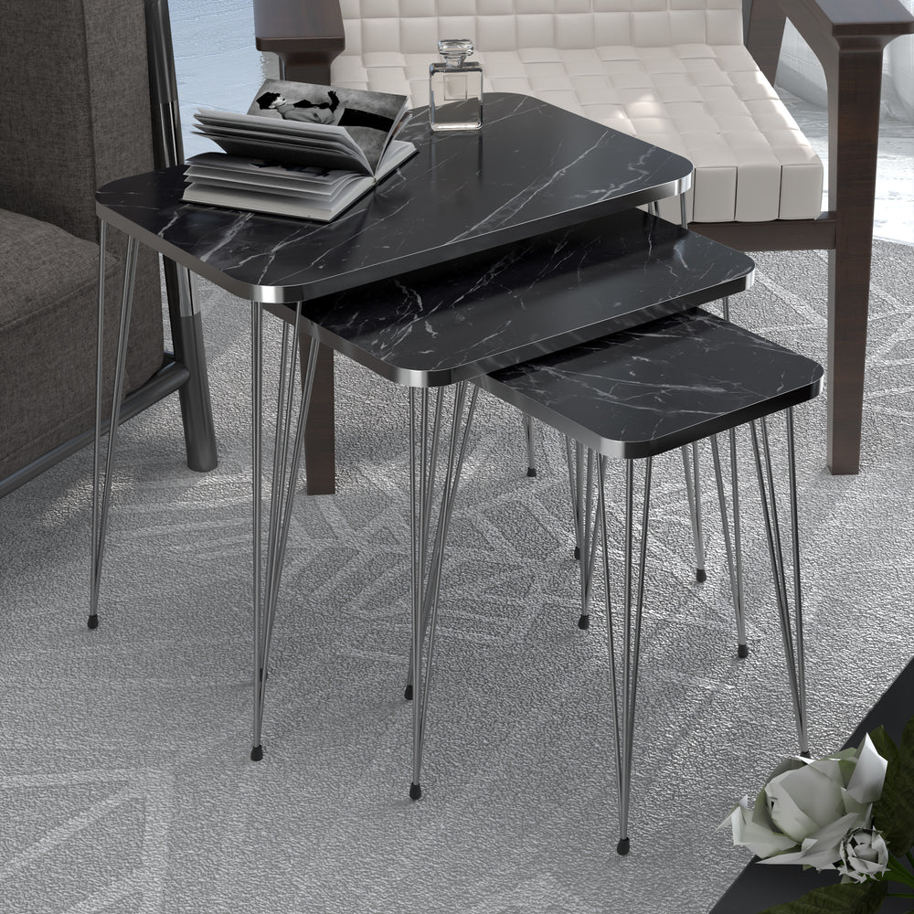 Mesa auxiliar Samsø juego de 3 en varios colores [en.casa] - premiumXL