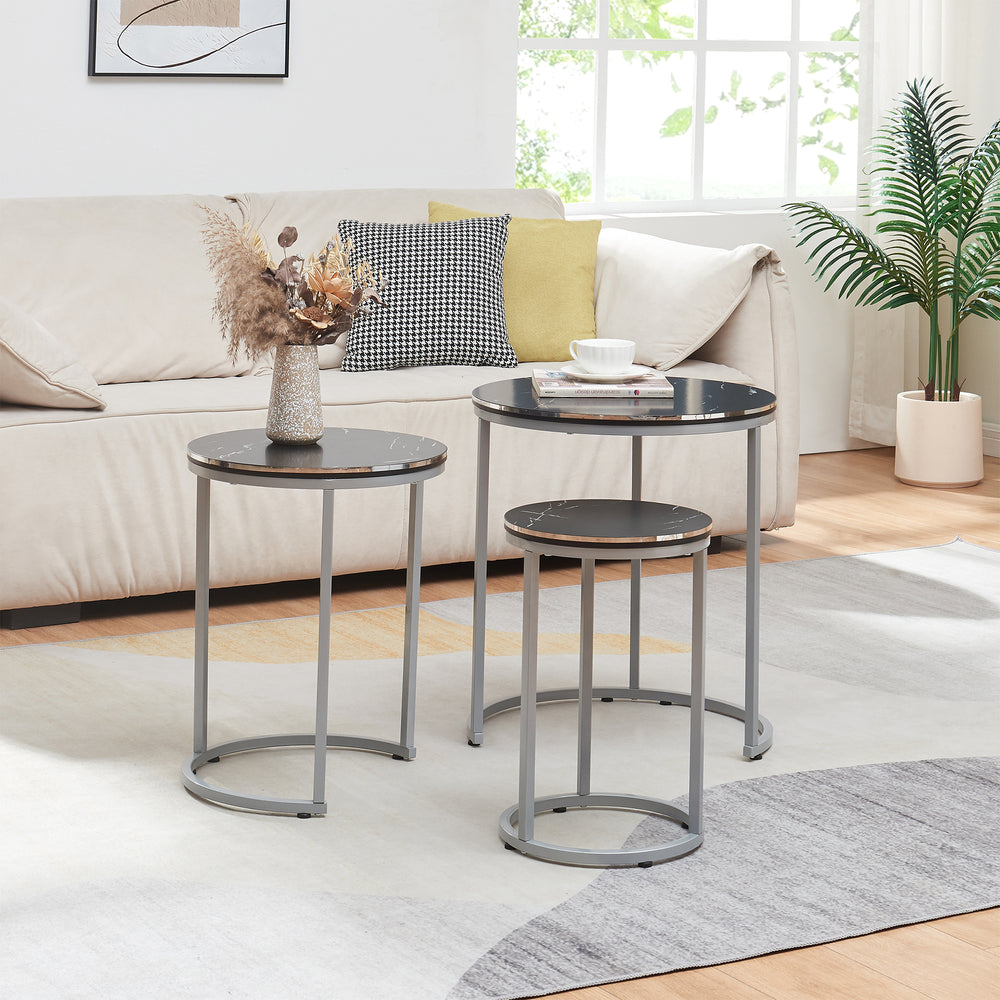 Mesa auxiliar Bornholm en juego de 3 en varios colores [en.casa] - premiumXL