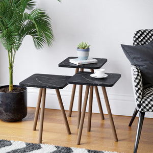 Mesa auxiliar Hobro en set de 3 cuadradas 49x34x34 cm [en.casa] - premiumXL