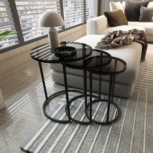 Mesa auxiliar Kyyjärvi en set de 3 uds. varios colores [en.casa] - premiumXL