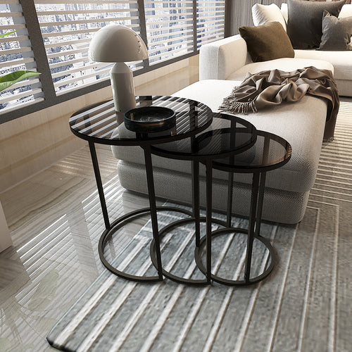 Mesa auxiliar Kyyjärvi en set de 3 uds. varios colores [en.casa] - premiumXL