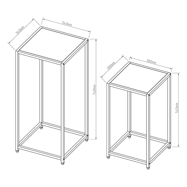 Mesa auxiliar Åseral juego de 2 en forma de columna en varios colores [en.casa]