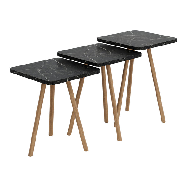 Mesa auxiliar Hobro en juego de 3 piezas Cuadrada 49x34x34 cm [en.casa]