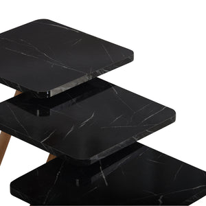 Mesa auxiliar Hobro en juego de 3 piezas Cuadrada 49x34x34 cm [en.casa]