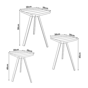 Mesa de comedor Masku juego de 3 en varios colores [en.casa]