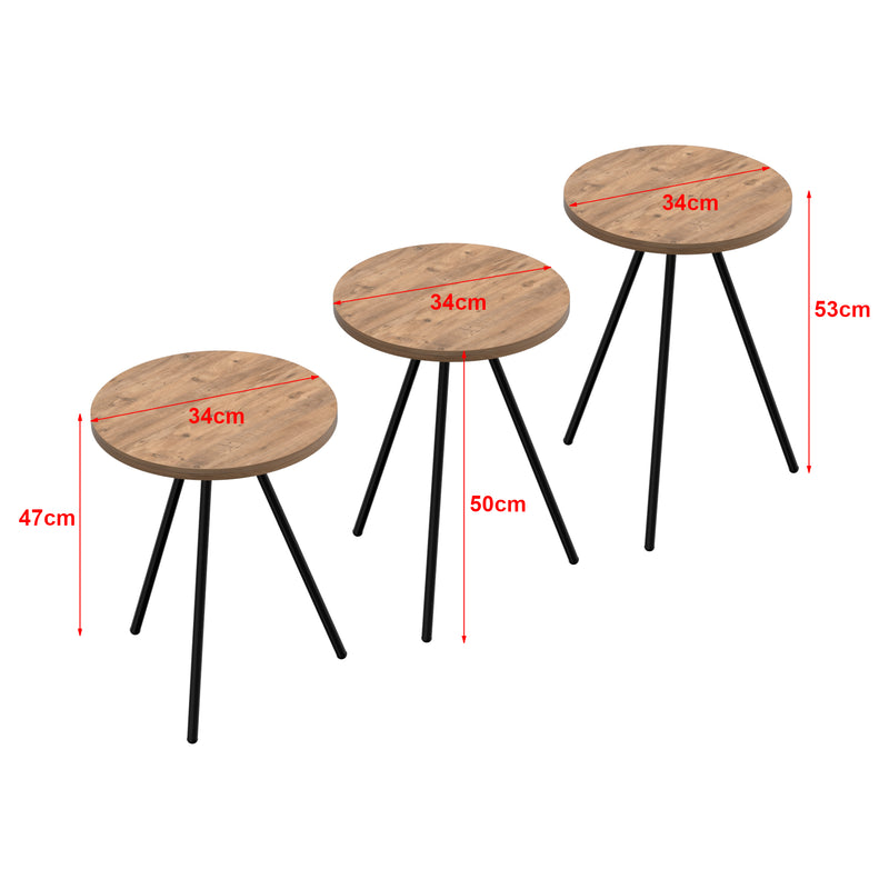 Esquema acotado Mesa de comedor Satztisch Ølgod juego de 3 en varios colores [en.casa]