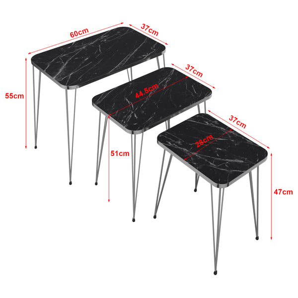 Mesa de comedor Samsø juego de 3 en varios colores [en.casa]