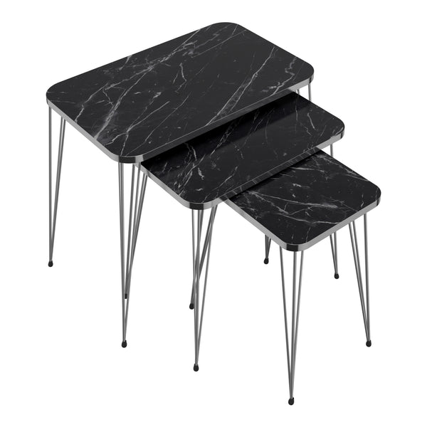 Mesa de comedor Samsø juego de 3 en varios colores [en.casa]