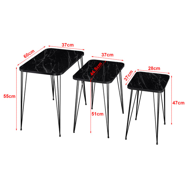 Mesa de comedor Rudkøbing juego de 3 en varios colores [en.casa]