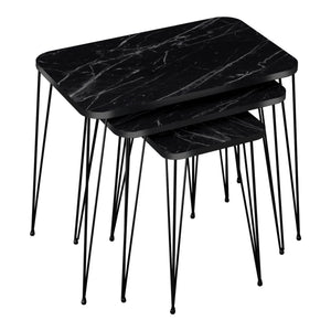 Mesa de comedor Rudkøbing juego de 3 en varios colores [en.casa]
