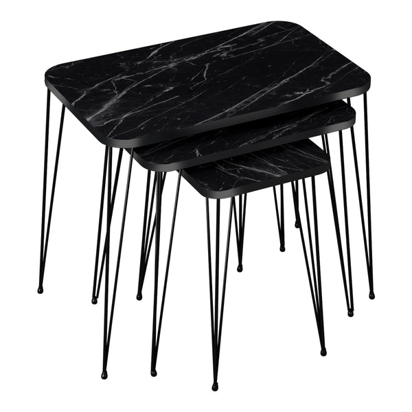 Mesa de comedor Rudkøbing juego de 3 en varios colores [en.casa]