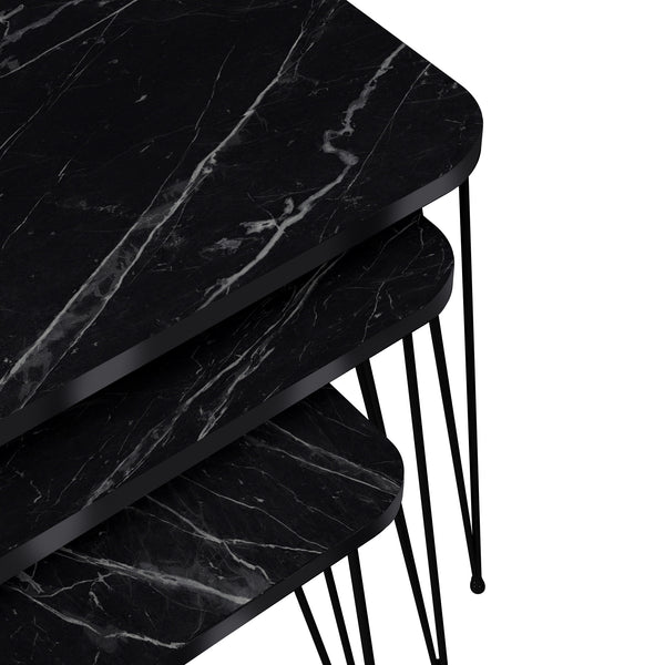 Mesa de comedor Rudkøbing juego de 3 en varios colores [en.casa]