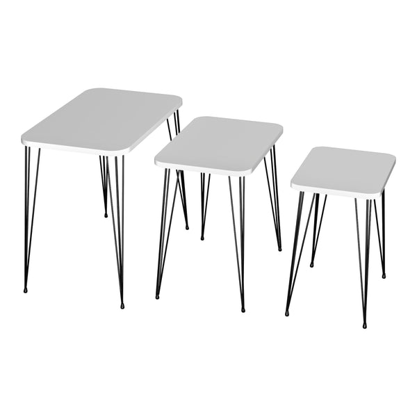 Mesa de comedor Rudkøbing juego de 3 en varios colores [en.casa]