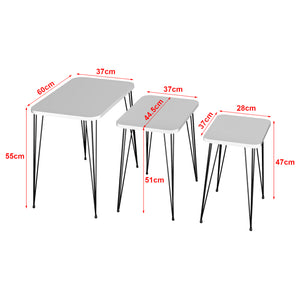 Mesa de comedor Rudkøbing juego de 3 en varios colores [en.casa]