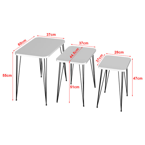Mesa de comedor Rudkøbing juego de 3 en varios colores [en.casa]