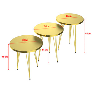 Mesa auxiliar Skibby en juego de 3 piezas en varios colores [en.casa]