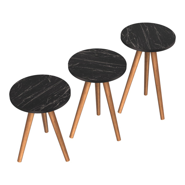 Mesa de comedor Snede juego de 3 en varios colores [en.casa]