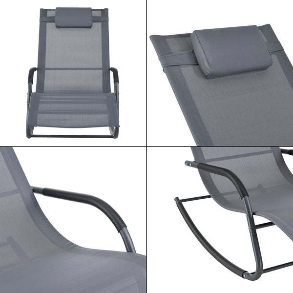 Tumbona Caracena 147x63x89cm Tumbona mecedora en varios colores en.casa