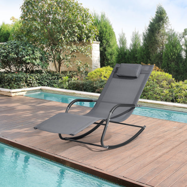 Tumbona Caracena 147x63x89cm Tumbona mecedora en varios colores en.casa