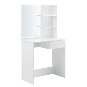 Tocador Rustenburg 141x75x40 cm con espejo y cajón Blanco en.casa