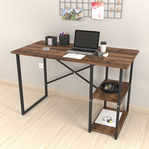 Escritorio Nittedal con estantería 120x60x75cm en varios colores [en.casa] - premiumXL