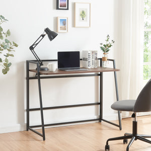 Escritorio plegable Ringerike 104,5x53x85,5cm Negro/Nogal [en.casa]