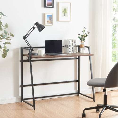 Escritorio plegable Ringerike 104,5x53x85,5cm Negro/Nogal [en.casa]