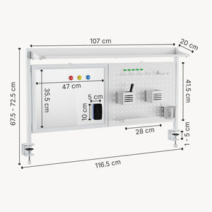 Organizador de escritorio Virvik para sujetar 117x73 cm acero [en.casa]