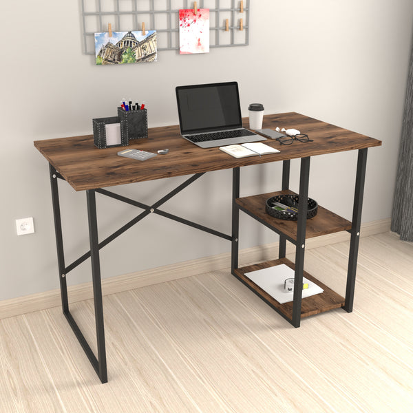Escritorio Nittedal con estantería 120x60x75cm en varios colores [en.casa]
