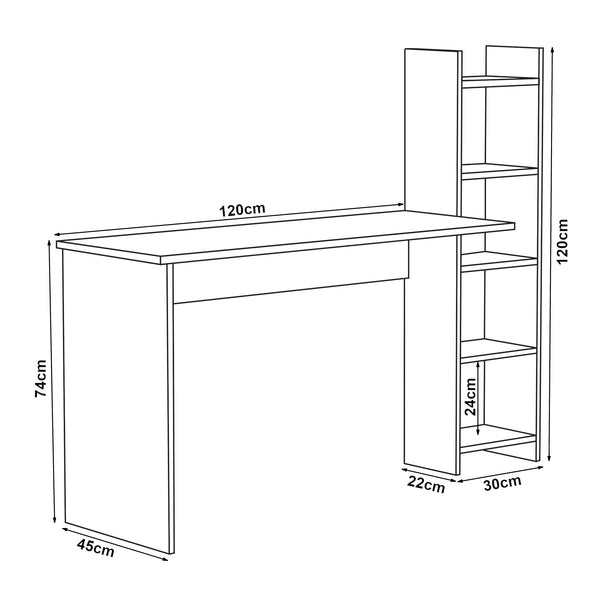 Escritorio con estantería Chagtuniejle [en.casa]