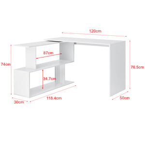 Escritorio Arendal con estantería en forma de L Gris oscuro/Blanco en.casa