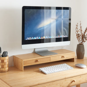 Soporte para monitor Hallstahammar 56x18x9,5 cm bambú [en.casa] - premiumXL