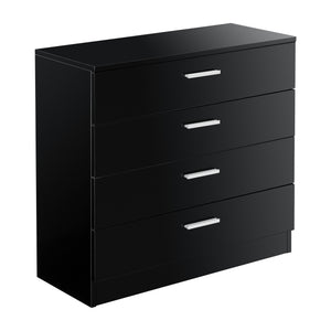 Archivador Drammen 67x70x30 cm con 4 cajones Negro/Blanco en.casa