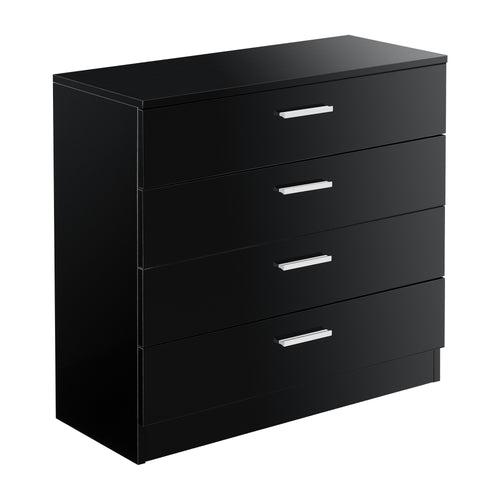 Archivador Drammen 67x70x30 cm con 4 cajones Negro/Blanco en.casa