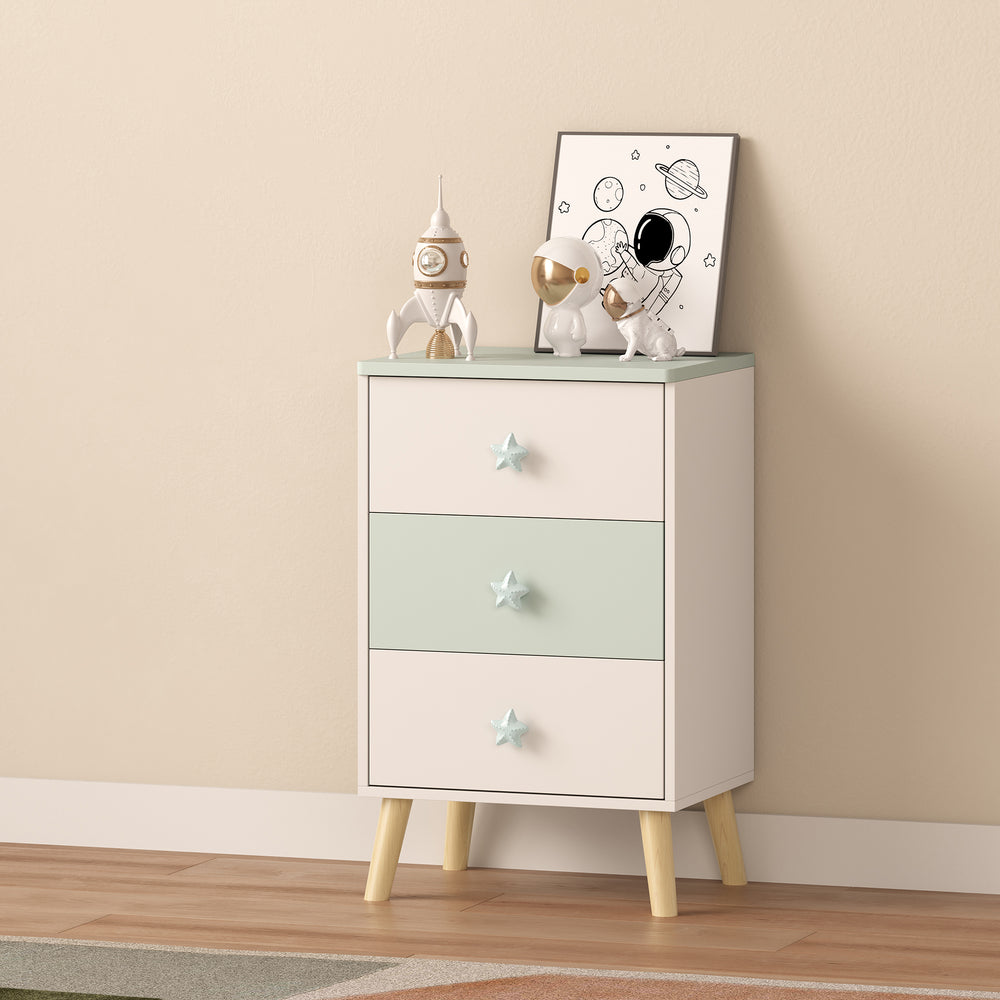 Cómoda infantil Sandnes con 3 cajones [en.casa]