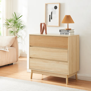Cómoda Landskrona 80x80x40 cm con 3 cajones efecto roble [en.casa] - premiumXL
