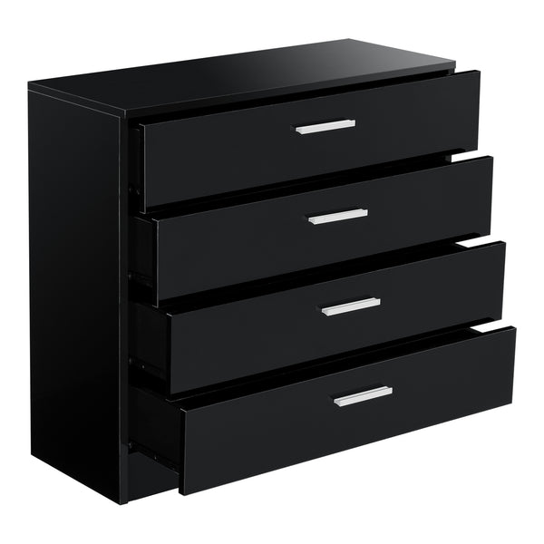 Archivador Drammen 67x70x30 cm con 4 cajones Negro/Blanco en.casa