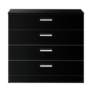 Archivador Drammen 67x70x30 cm con 4 cajones Negro/Blanco en.casa