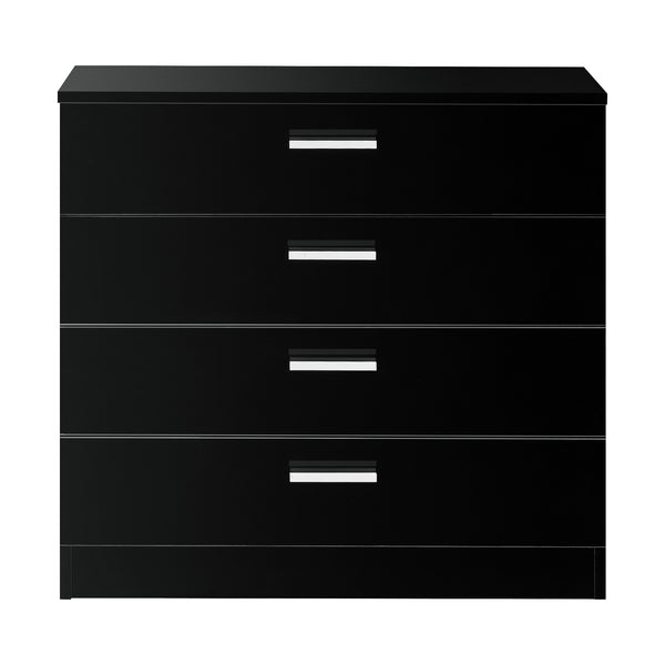 Archivador Drammen 67x70x30 cm con 4 cajones Negro/Blanco en.casa
