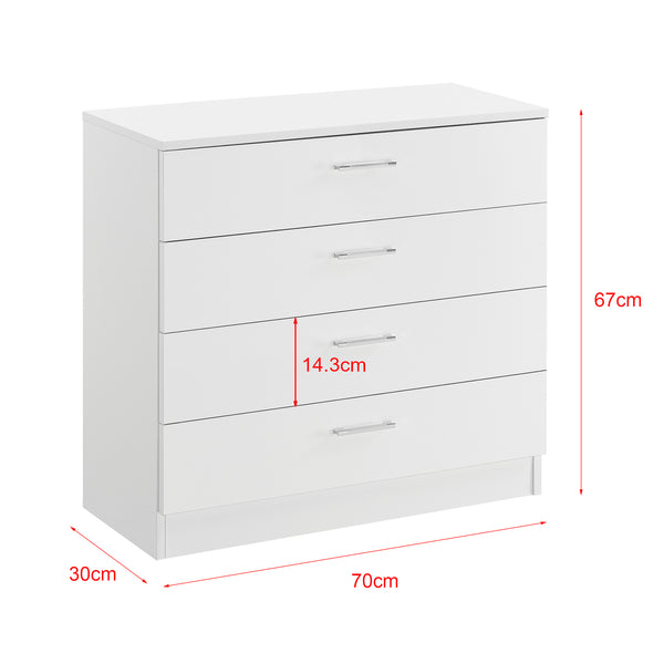 Archivador Drammen 67x70x30 cm con 4 cajones Negro/Blanco en.casa