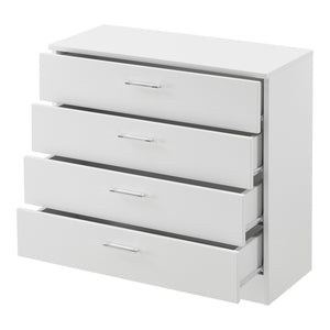 Archivador Drammen 67x70x30 cm con 4 cajones Negro/Blanco en.casa
