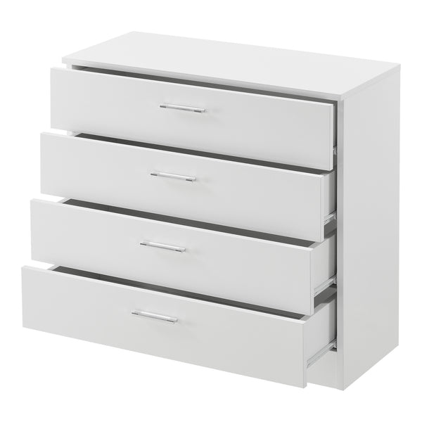 Archivador Drammen 67x70x30 cm con 4 cajones Negro/Blanco en.casa