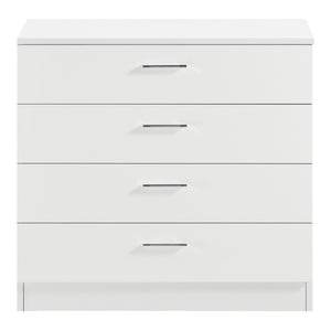 Archivador Drammen 67x70x30 cm con 4 cajones Negro/Blanco en.casa